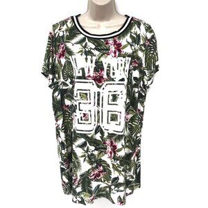 Divided H&M Womens Tropical Print New York 36 Top Size 12